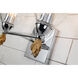 Fun Finial 2 Light 15 inch Polished Chrome Vanity Light Wall Light in Polished Chrome with Gold